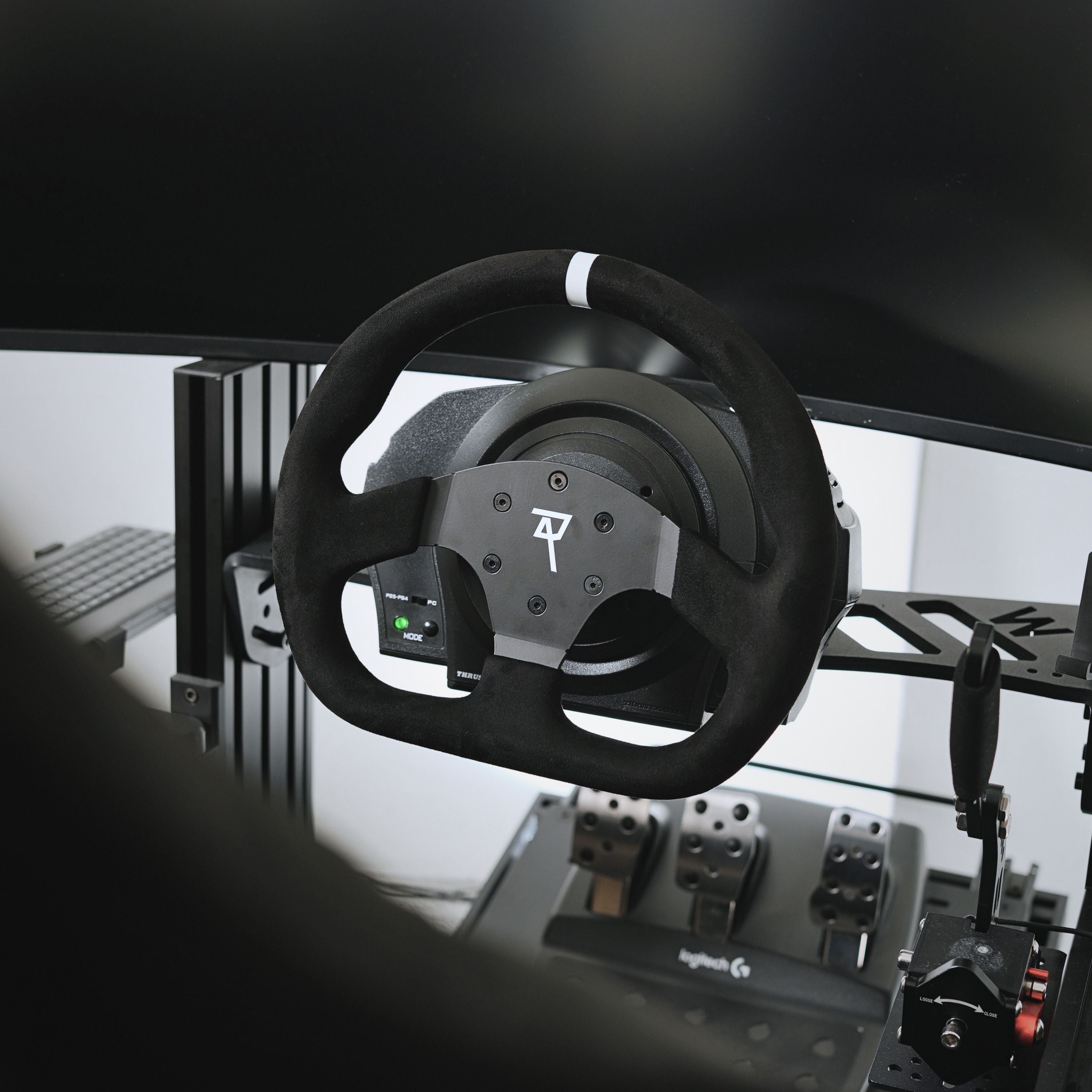Raceact 320mm Suede D-Shape Steering Wheel
