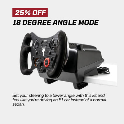 18-degree angle mod fitted to a Logitech steering wheel