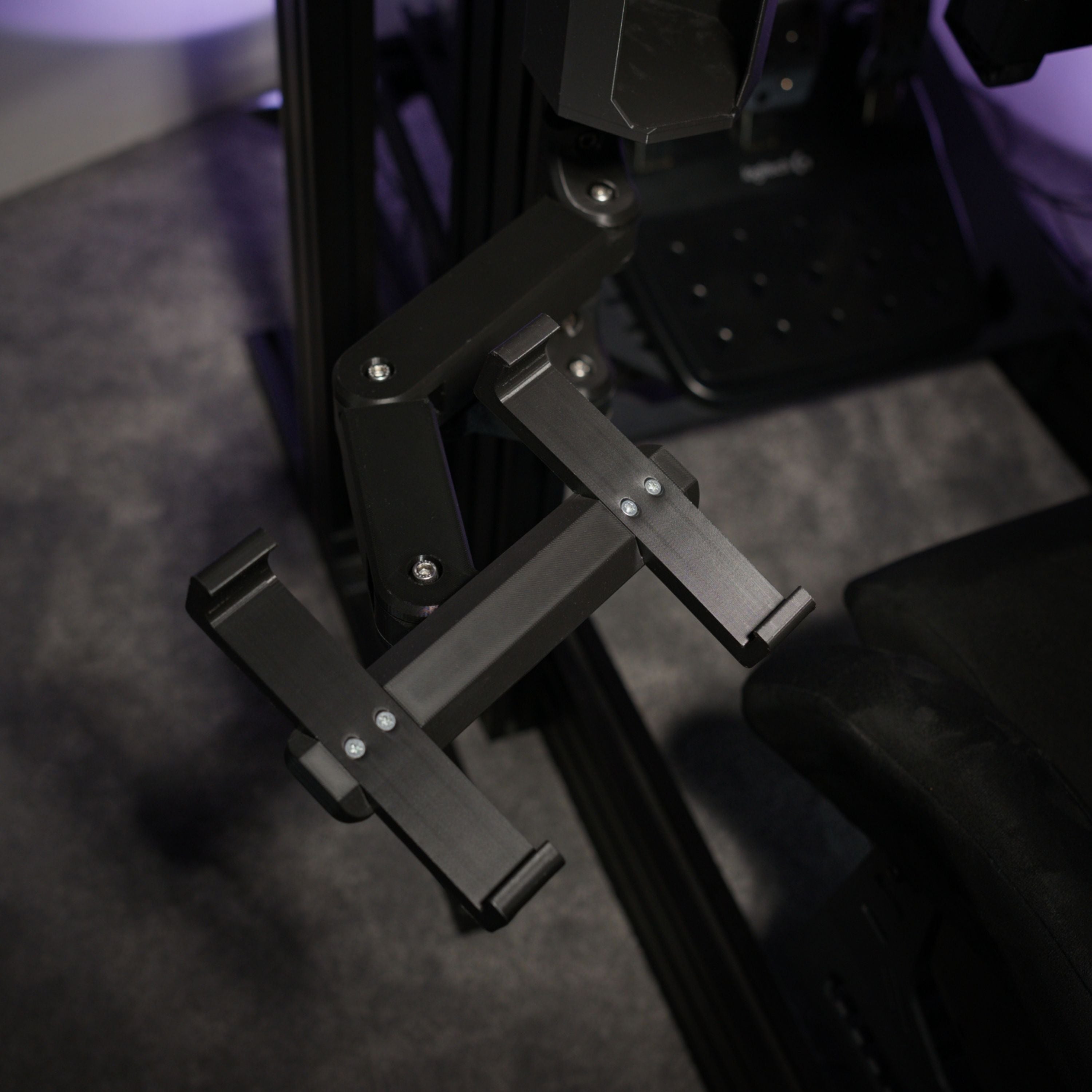 Dual-Arm Swivel Keyboard Tray for Aluminum Sim Rigs