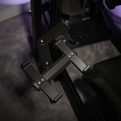 Dual-Arm Swivel Keyboard Tray for Aluminum Sim Rigs
