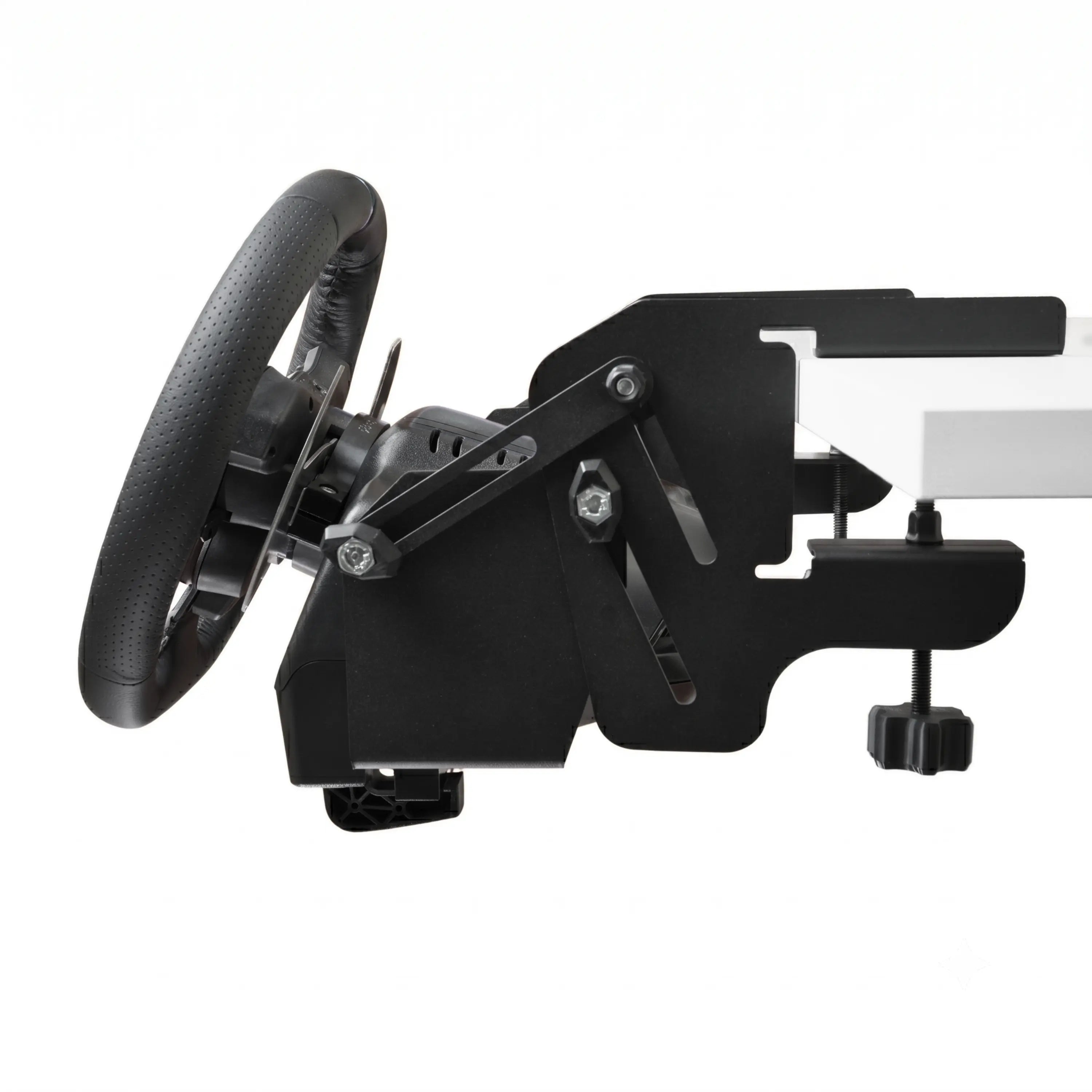 Desk clamp mounting option on the truck angle bracket