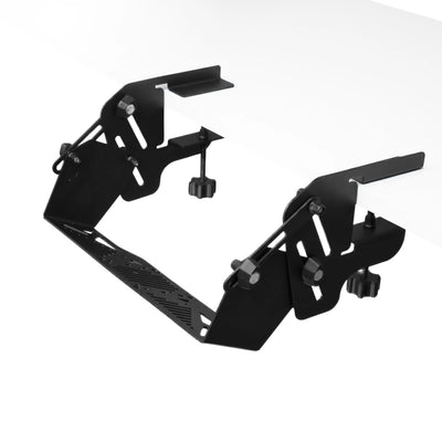 Close-up of the bracket construction and adjustment points
